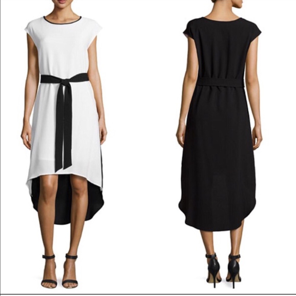 Sharagano Dress Color Block Crepe